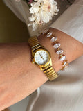 Round Dial Vintage Watch - Gold