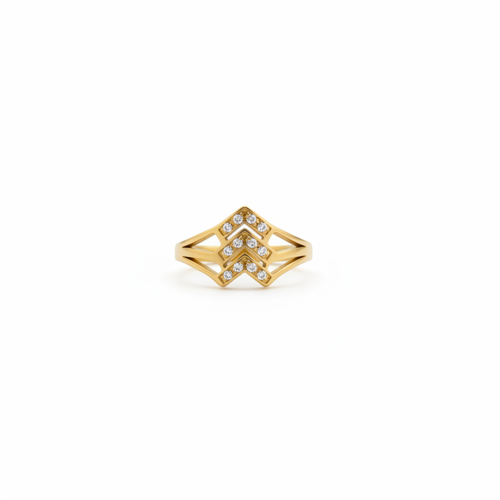AD stone 18 k Gold Plated Ring