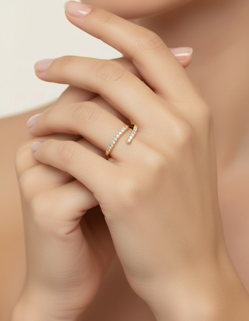 AD stone 18k Gold Plated Ring