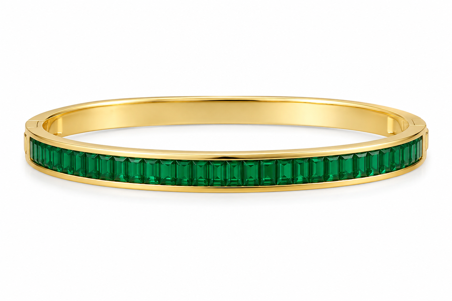 Emerald Crystal Line Bangle (baby size)
