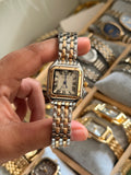 Grealy Vintage Square Dial Watch - 2 Tone