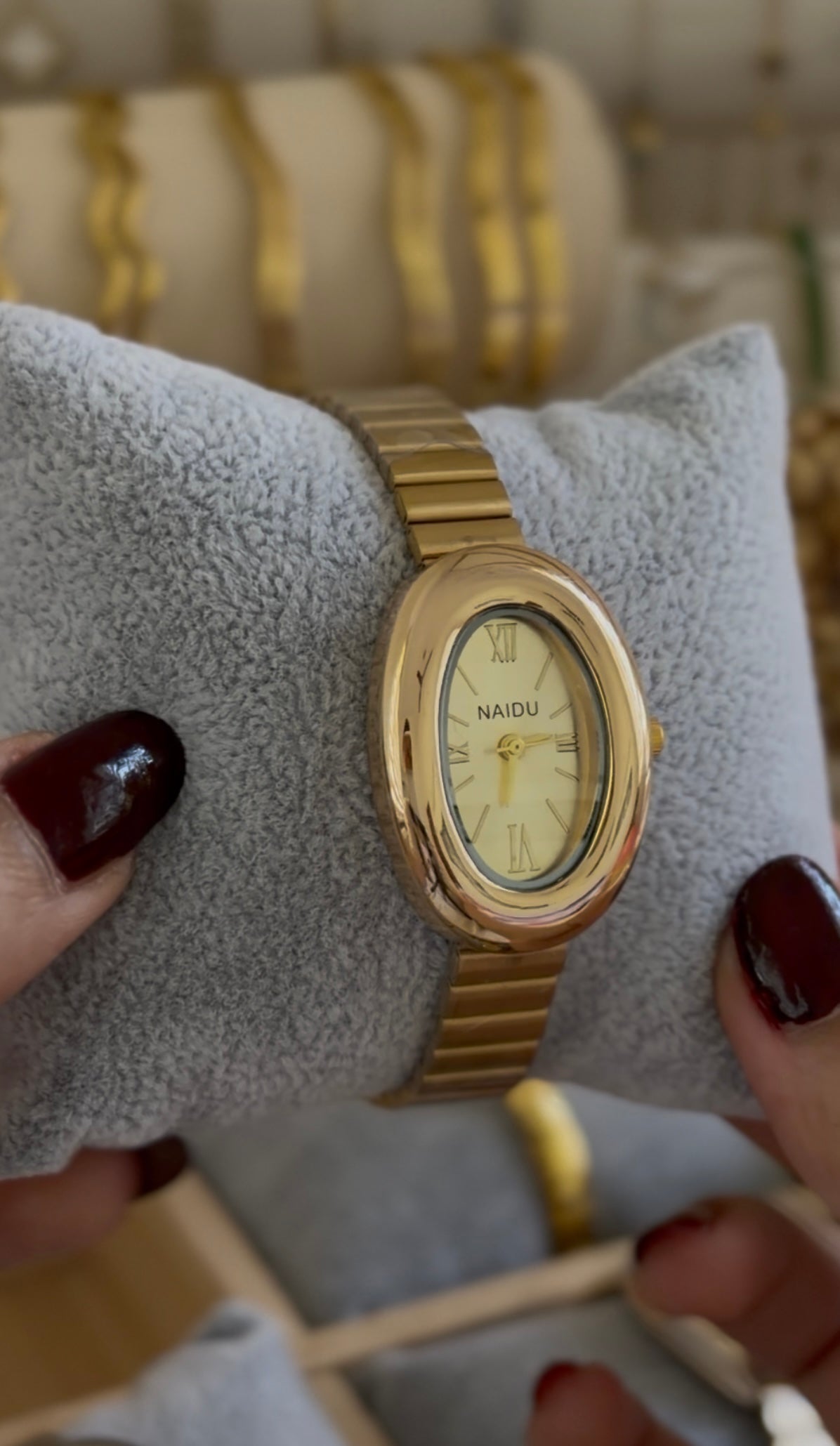 Oval Gold Dial Vintage Watch