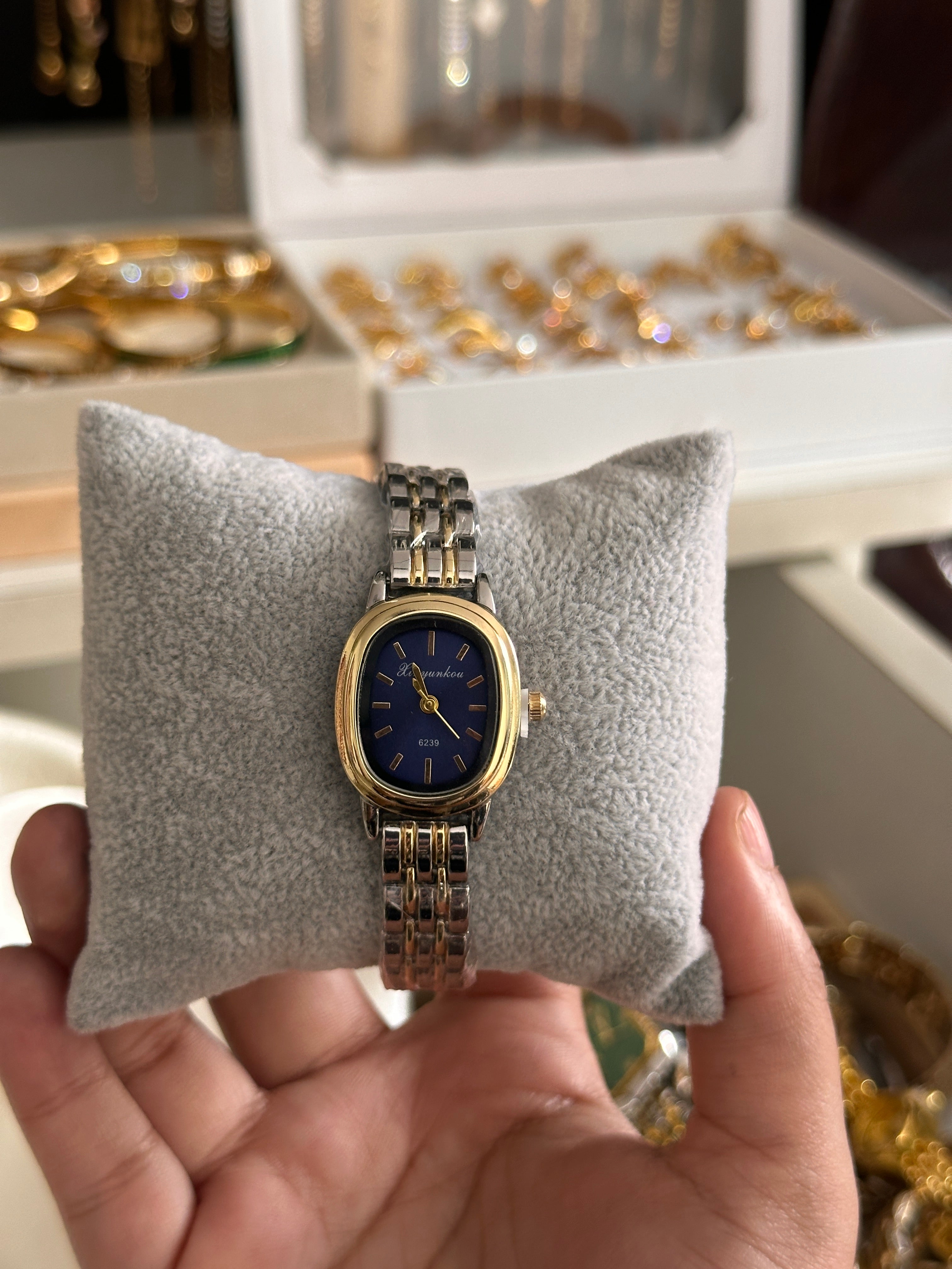 Sapphire Dial Vintage Watch - 2 Tone