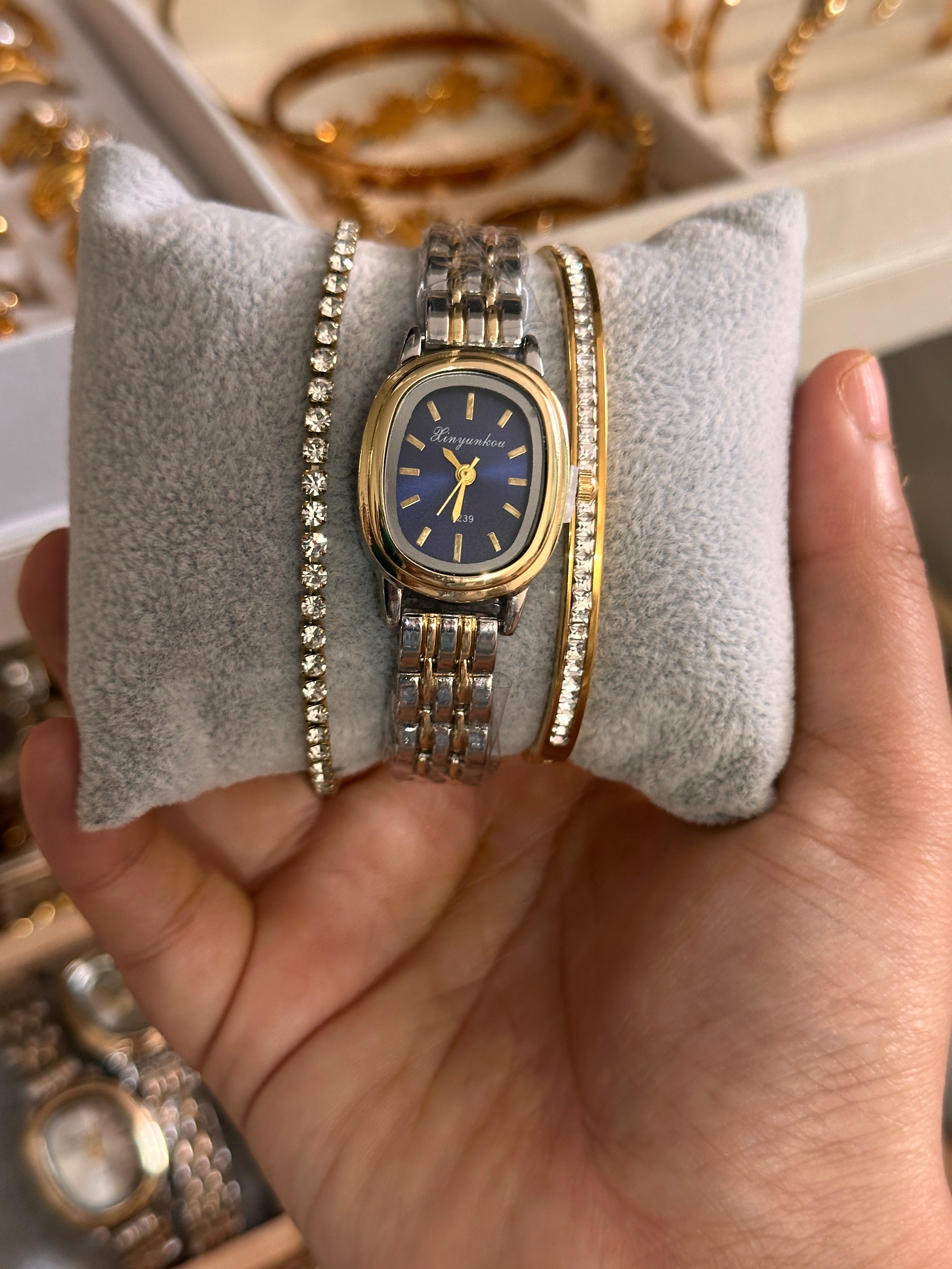 Sapphire Dial Vintage Watch - 2 Tone