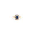Blue Empress Square 18k Gold Plated Adjustable Ring